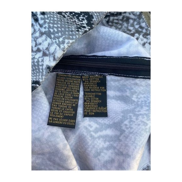 Snakeskin Print Mini Skirt Zip Hemline Stretch - Picture 3 of 10